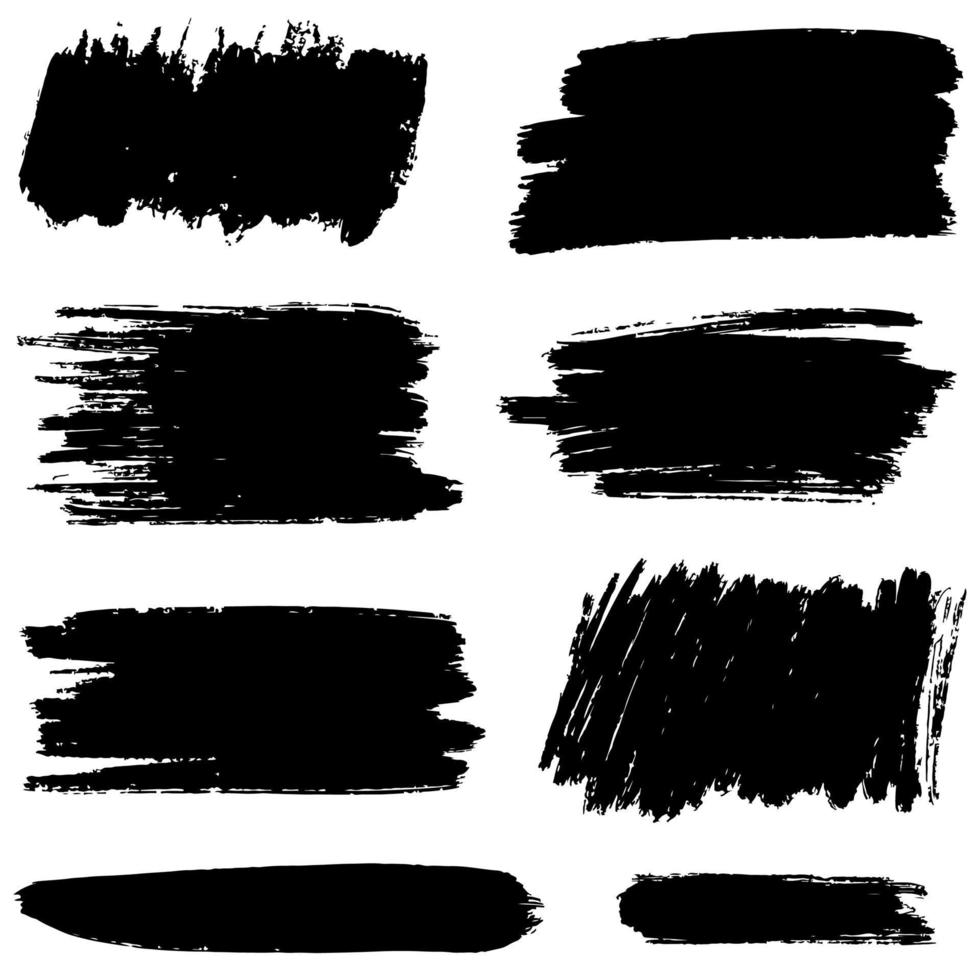 Collection of vector brush hand drawn graphic element. Set of vector brush strokes isolated on white background. vector illustration.