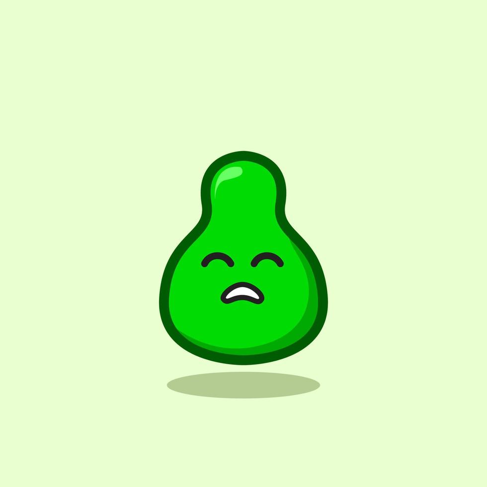 cute sad avocado cartoon design. vector