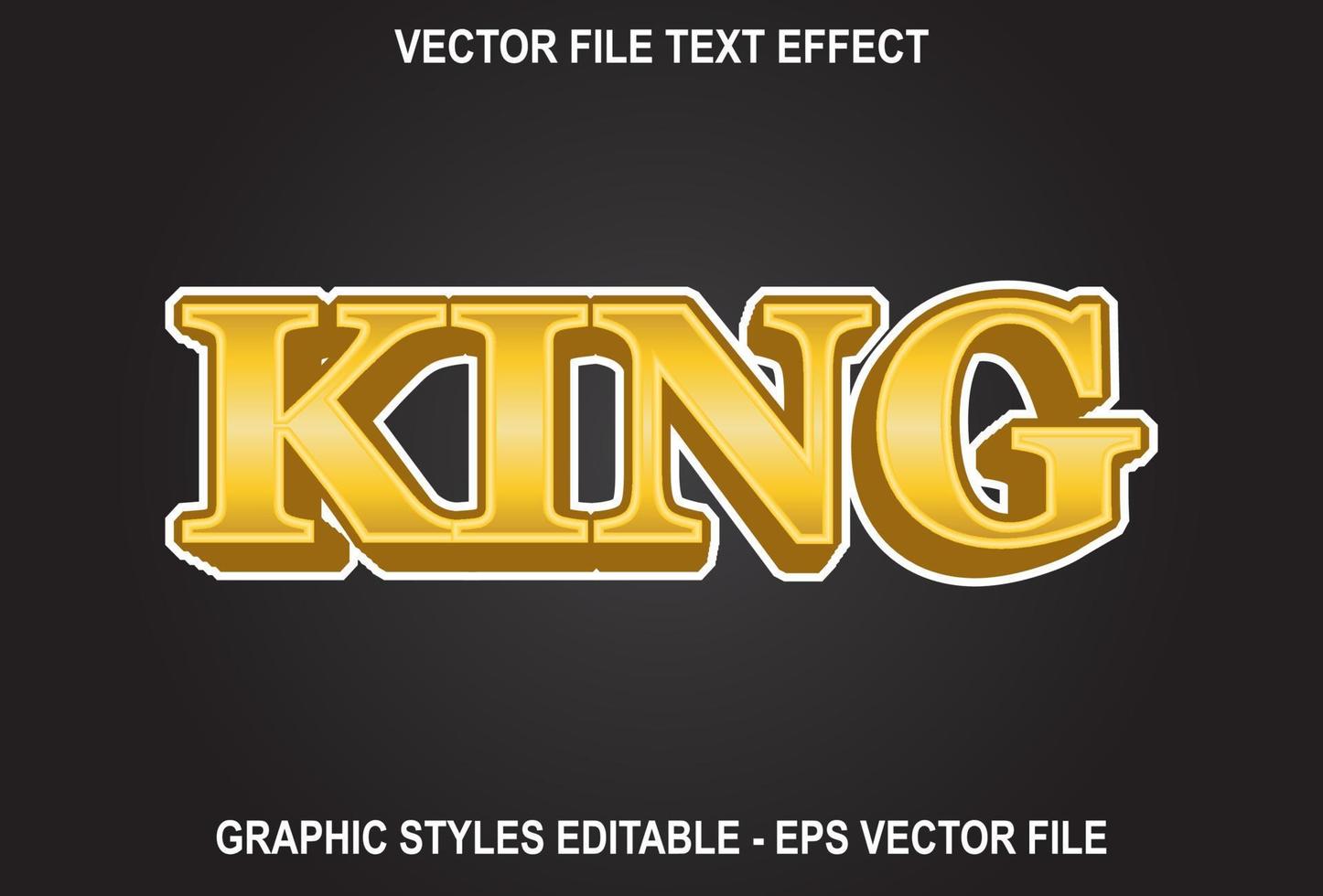 black color king text effect. Effect Saved In Graphic Style vector