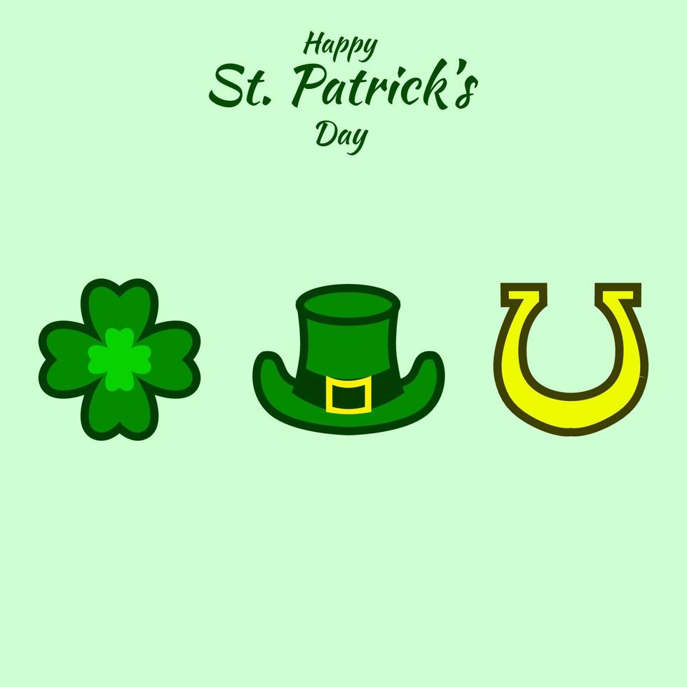 happy patrick's day icon design on light green background. vector