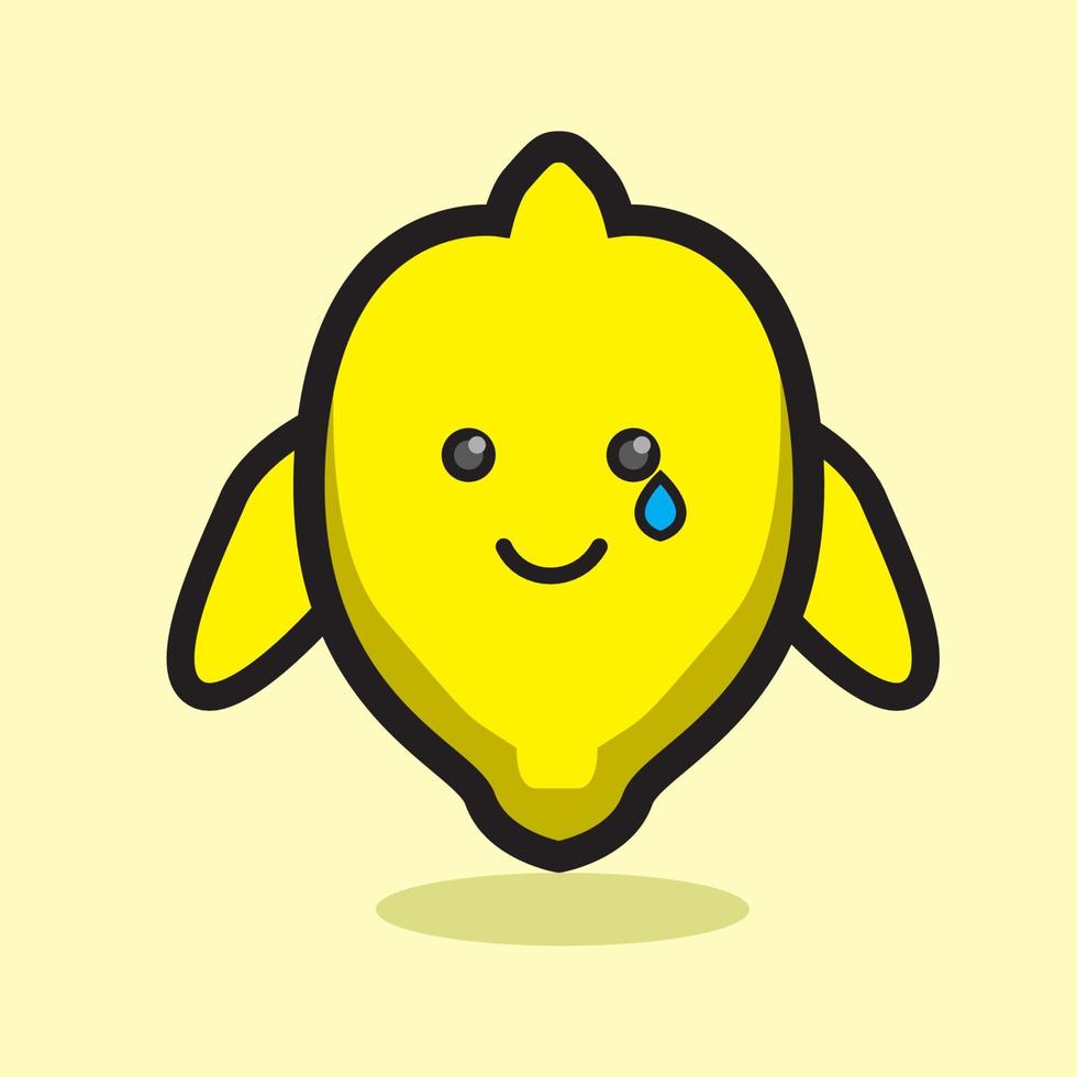 halagador lindo diseño de dibujos animados de frutas de limón. vector