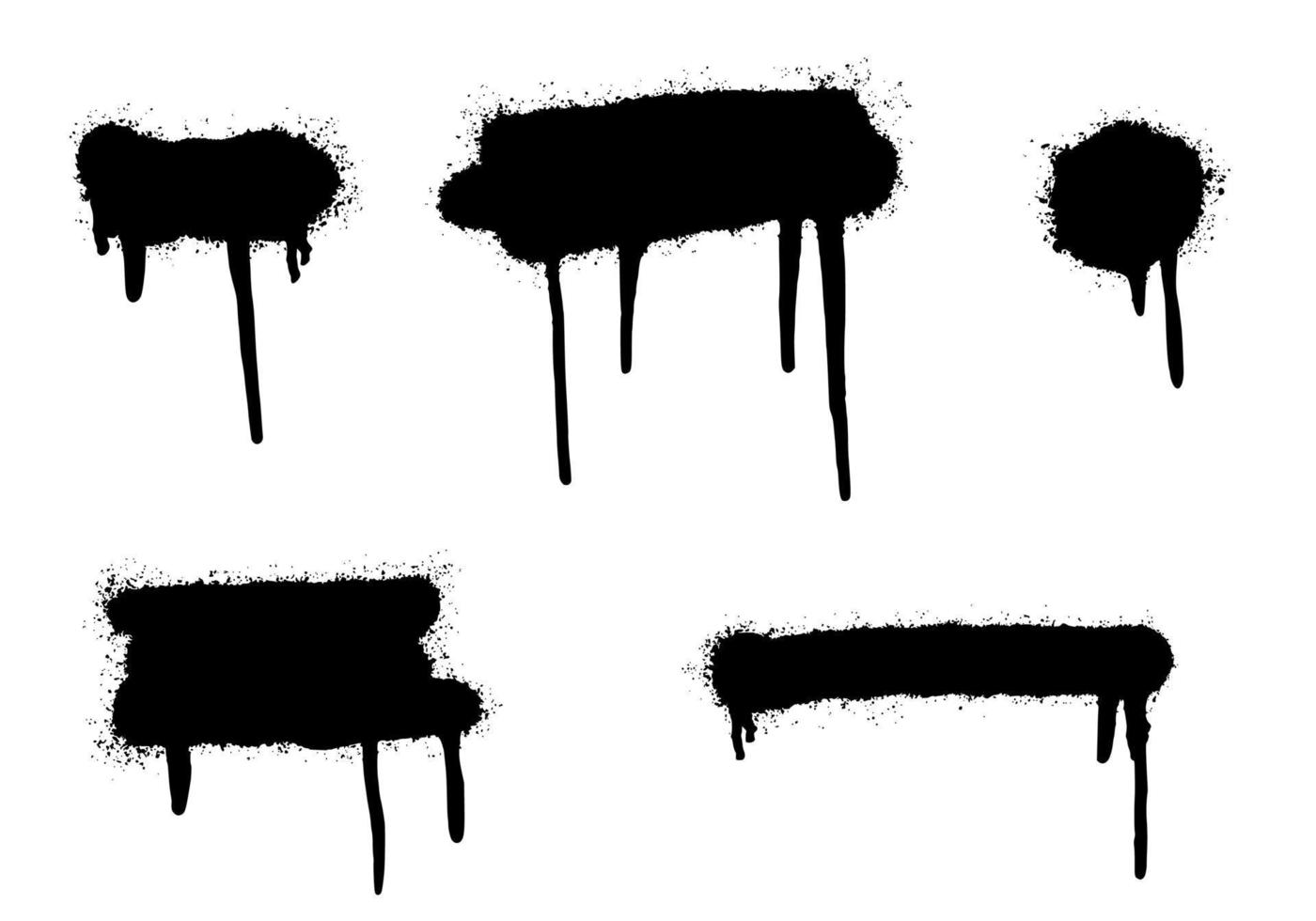 Set of graffiti Spray painted lines and grunge dots isolated on white background. vector illustration.