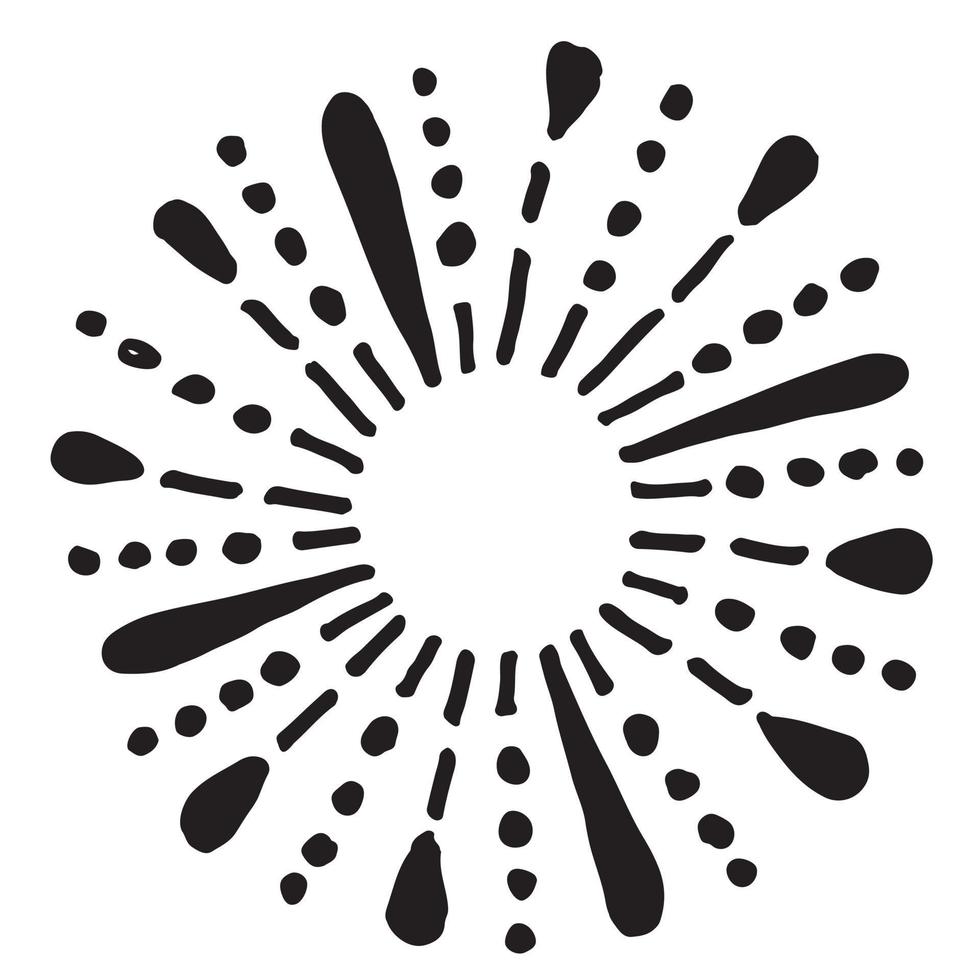 Starburst, sunburst  hand drawn. Design Element Fireworks Black Rays. Comic explosion effect. Radiating, radial lines. vector