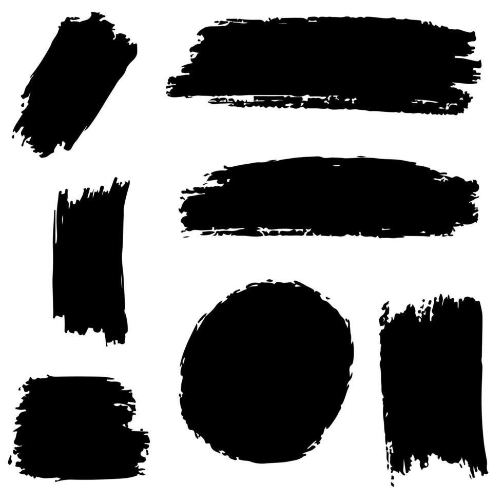 Collection of vector brush hand drawn graphic element. Set of vector brush strokes isolated on white background. vector illustration.