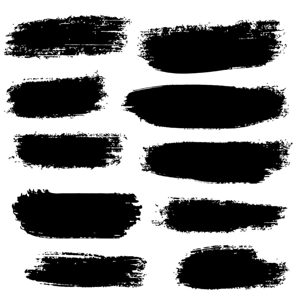 Collection of vector brush hand drawn graphic element. Set of vector brush strokes isolated on white background. vector illustration.