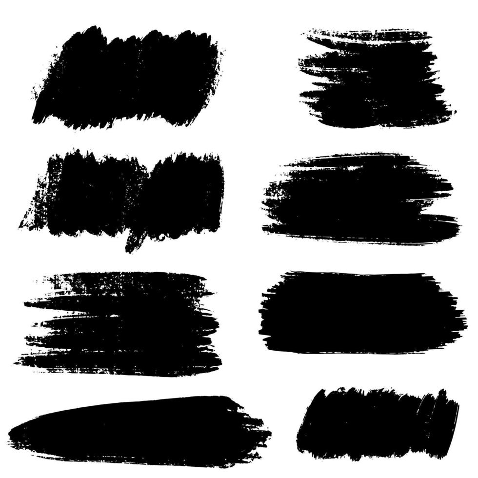 Collection of vector brush hand drawn graphic element. Set of vector brush strokes isolated on white background. vector illustration.