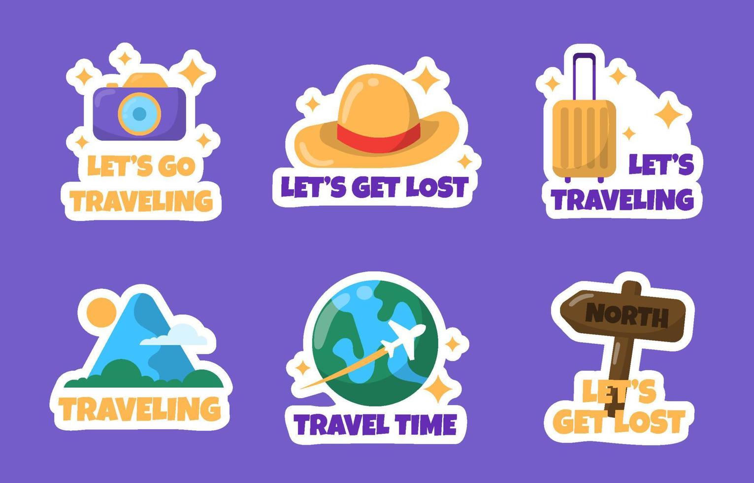 Flat Travel Sticker Collection vector
