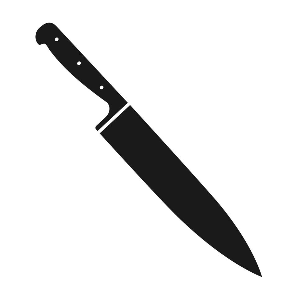 Kitchen knife icon design. Chef knife in black color vector