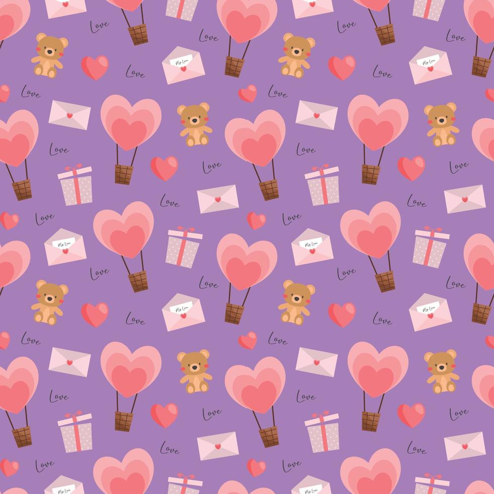 San Valentín hermoso diseño de patrones sin fisuras para decorar, papel tapiz, papel de regalo, tela, telón de fondo, etc. vector