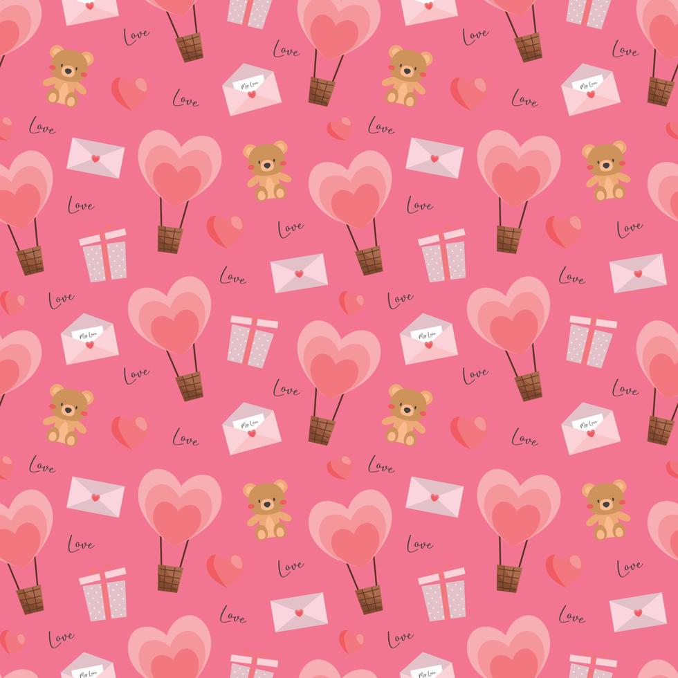 San Valentín hermoso diseño de patrones sin fisuras para decorar, papel tapiz, papel de regalo, tela, telón de fondo, etc. vector