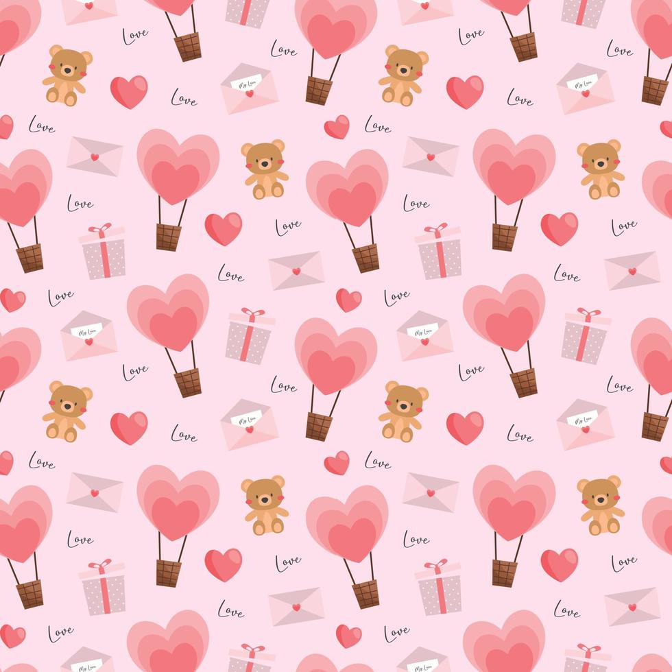 San Valentín hermoso diseño de patrones sin fisuras para decorar, papel tapiz, papel de regalo, tela, telón de fondo, etc. vector