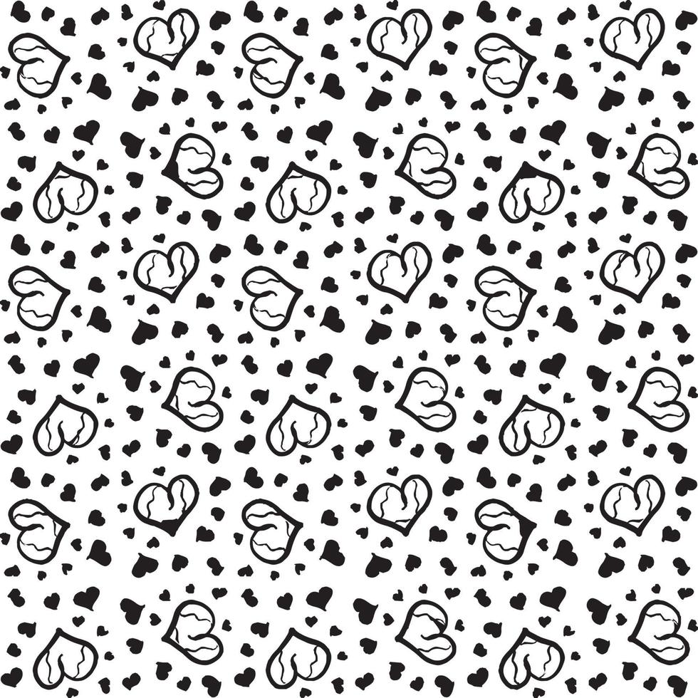 Seamless abstract geometric heart hand drawn pattern. vector