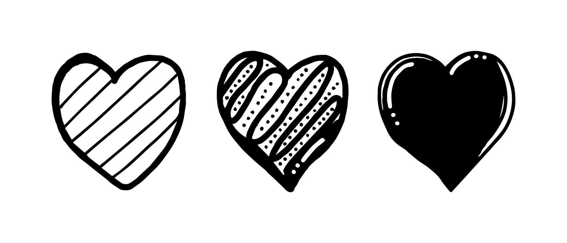 Heart doodle, Love, Vector Illustration.