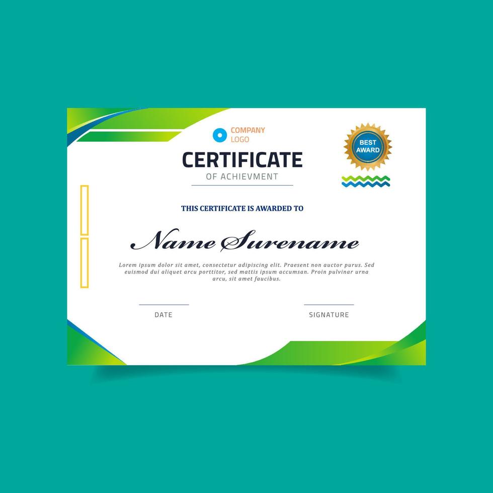 Certificate Template vector design stock vector