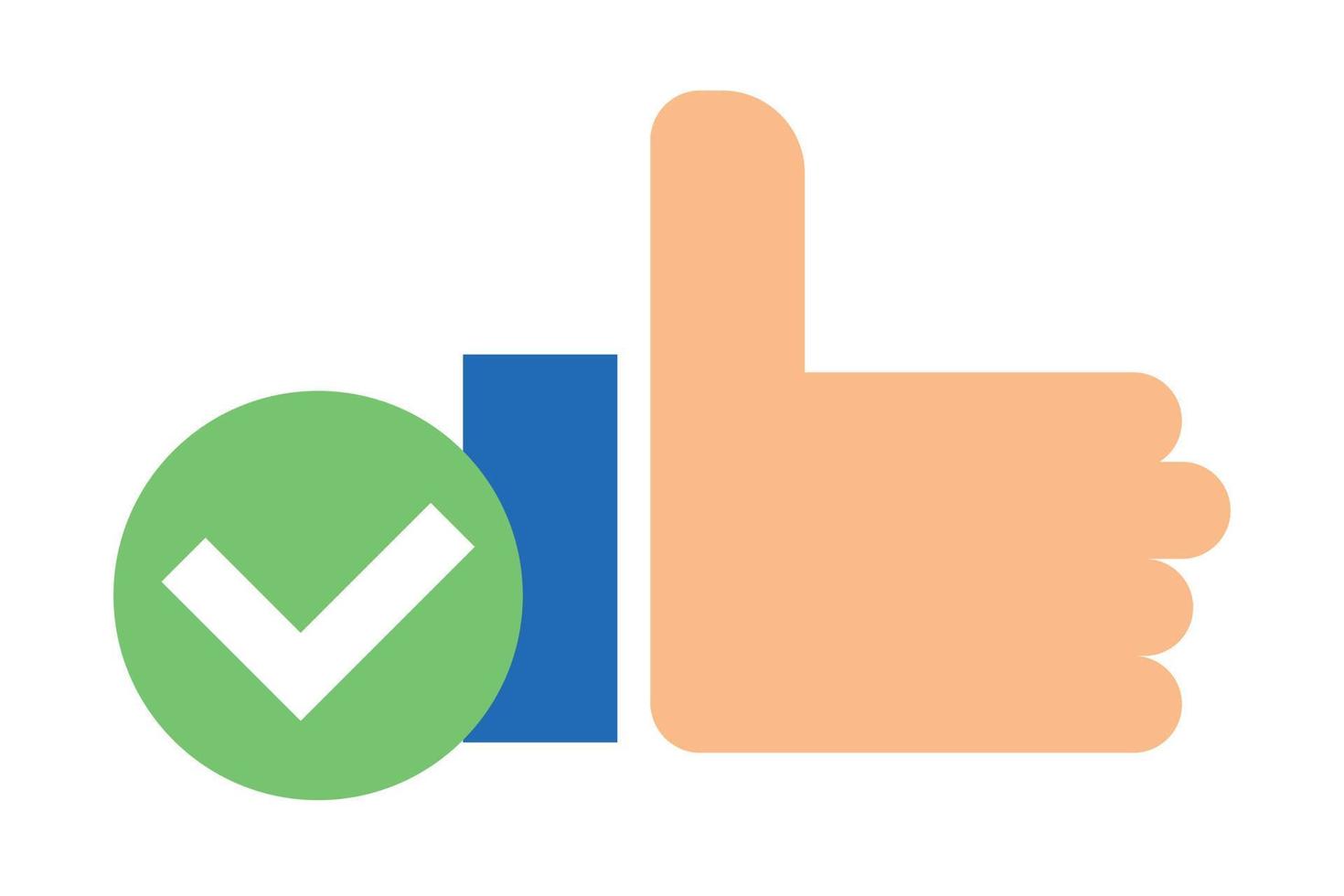 Thumbs up and checkmark icons. Vector. vector