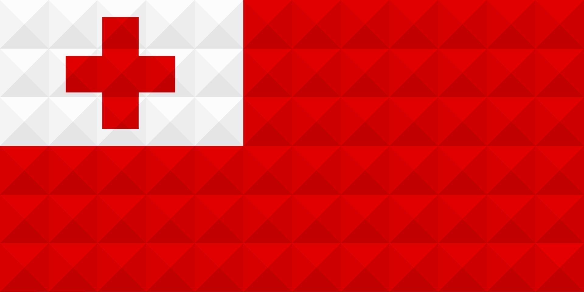 Artistic flag of Tonga with geometric wave concept art design vector