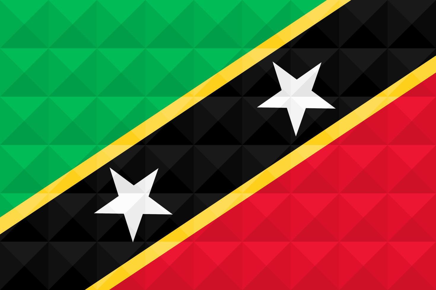 Artistic flag of Saint Kitts and Nevis with geometric wave concept art design. vector