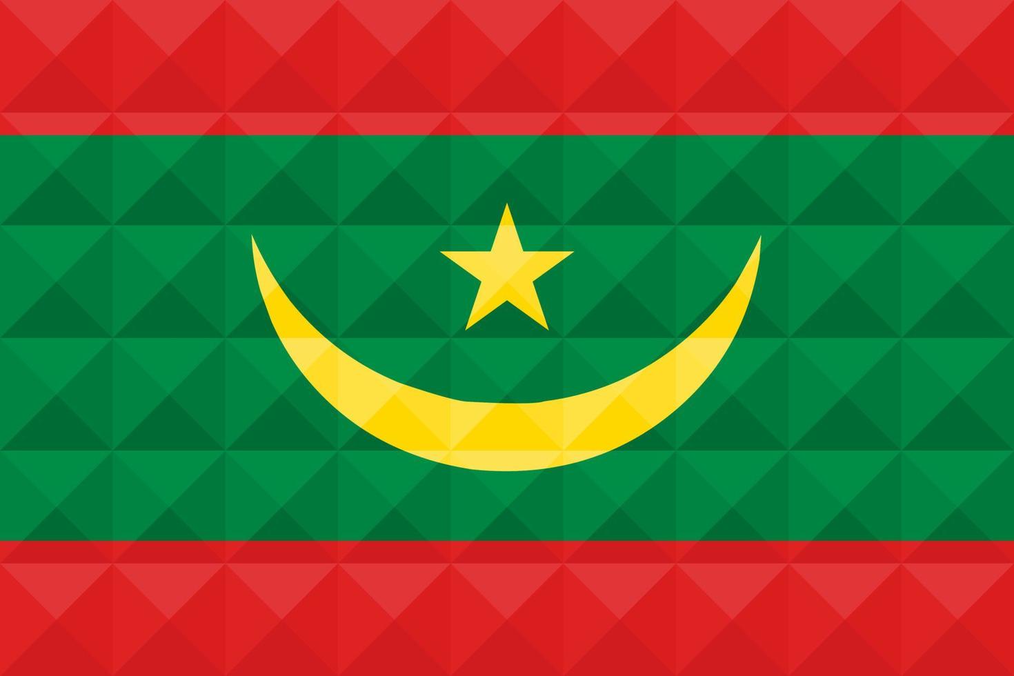 Artistic flag of Mauritania with geometric wave concept art design. vector