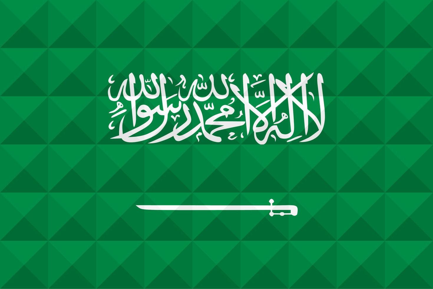 Artistic flag of Saudi Arabia with geometric wave concept art design. vector