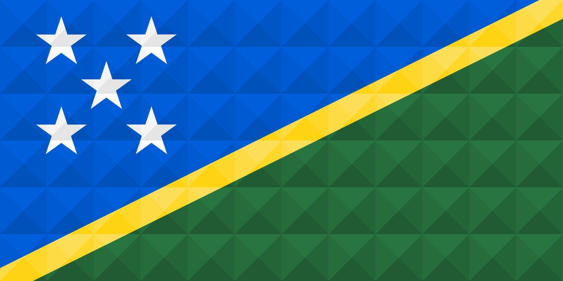 Artistic flag of Solomon Islands with geometric wave concept art design. vector