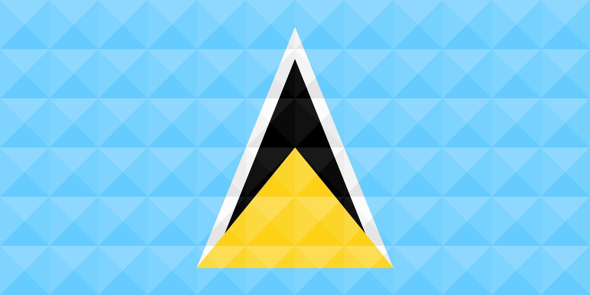 Artistic flag of Saint Lucia with geometric wave concept art design. vector