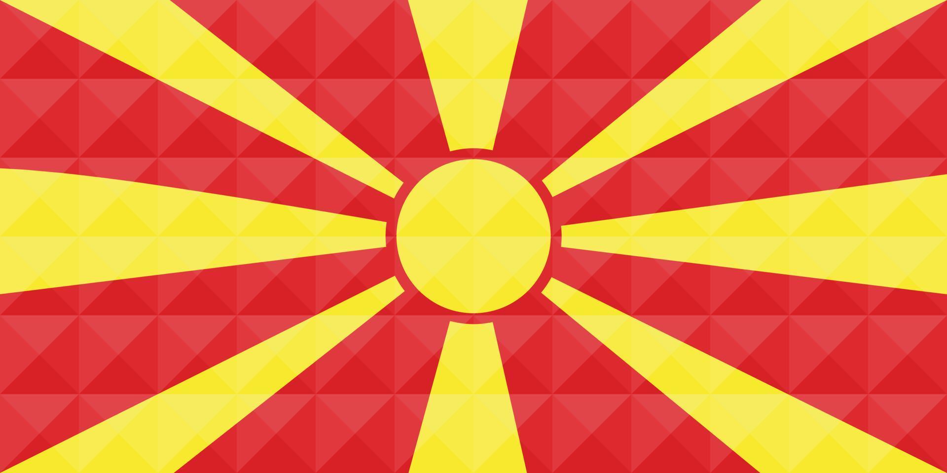 Artistic flag of Macedonia with geometric wave concept art design. vector