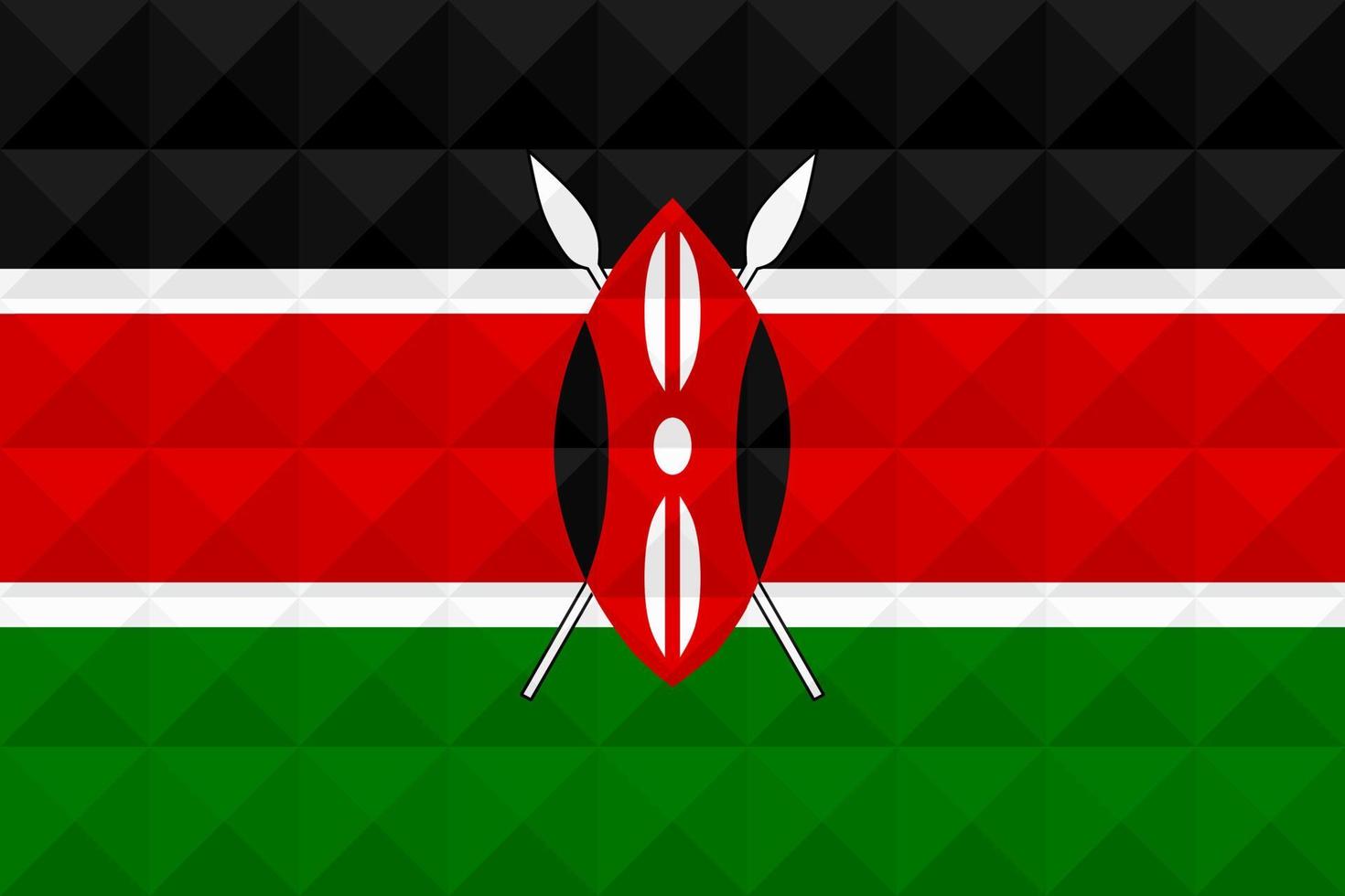 Artistic flag of Kenya with geometric wave concept art design. vector
