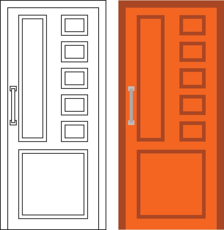 ilustración gráfica vectorial de la vista frontal de una sola puerta adecuada para el diseño de su hogar y el diseño de carteles en el trabajo arquitectónico vector