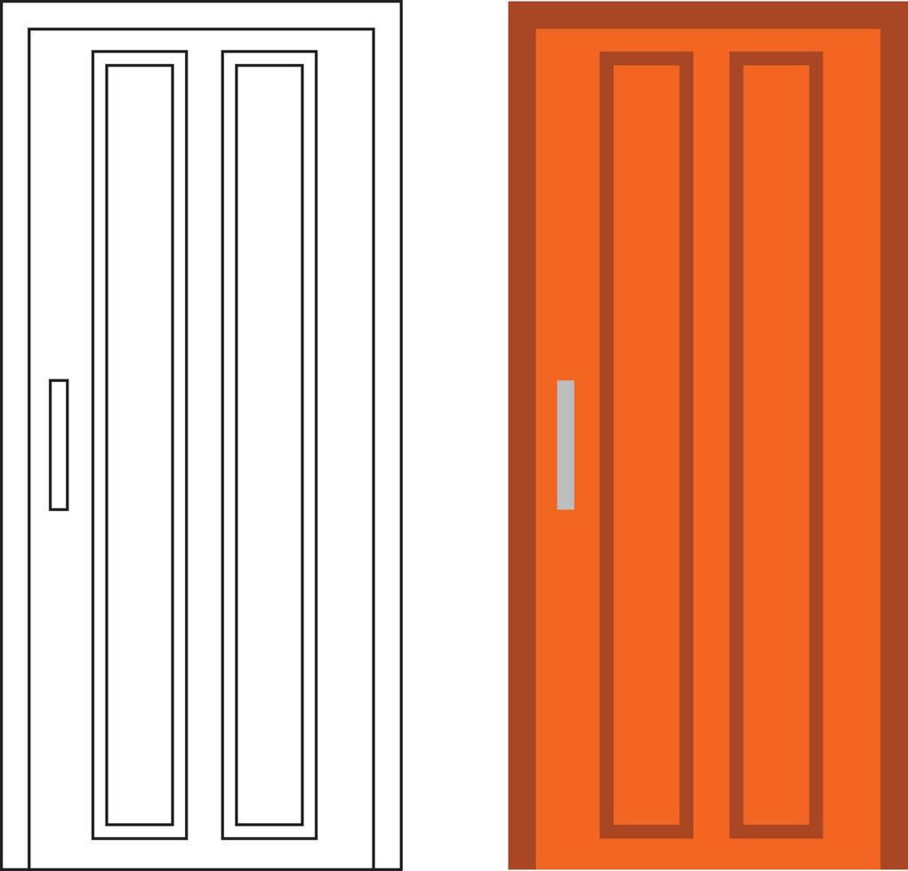 ilustración gráfica vectorial de la vista frontal de una sola puerta adecuada para el diseño de su hogar y el diseño de carteles en el trabajo arquitectónico vector