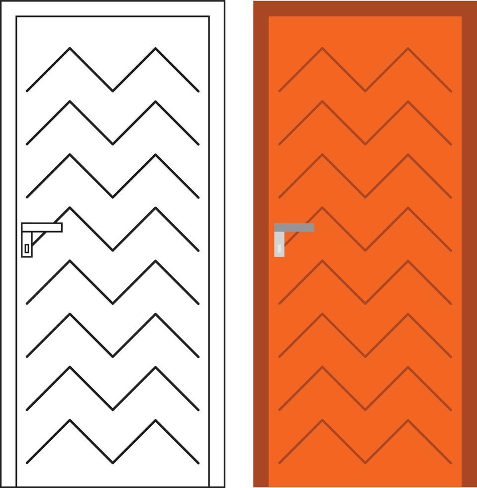 ilustración gráfica vectorial de la vista frontal de una sola puerta adecuada para el diseño de su hogar y el diseño de carteles en el trabajo arquitectónico vector