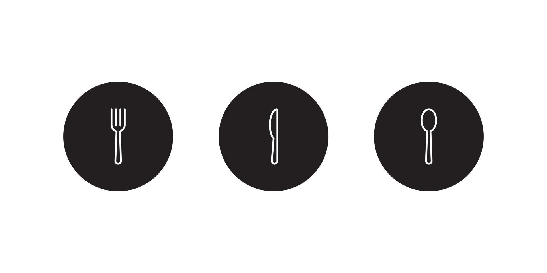 Fork, Knife, and Spoon Icon Vector for Web or Mobile App