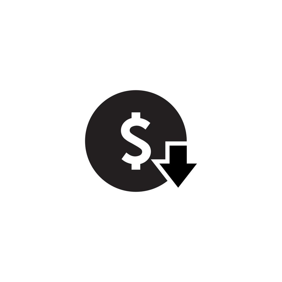 Dollar Cost Reduction Icon Vector