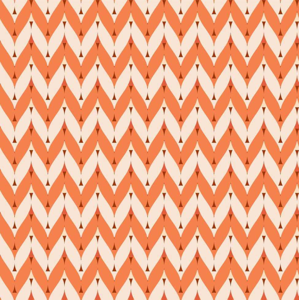 Seamless pattern with orange color knitting, graphic design for textile, fabric, fashion. Vector illustration.