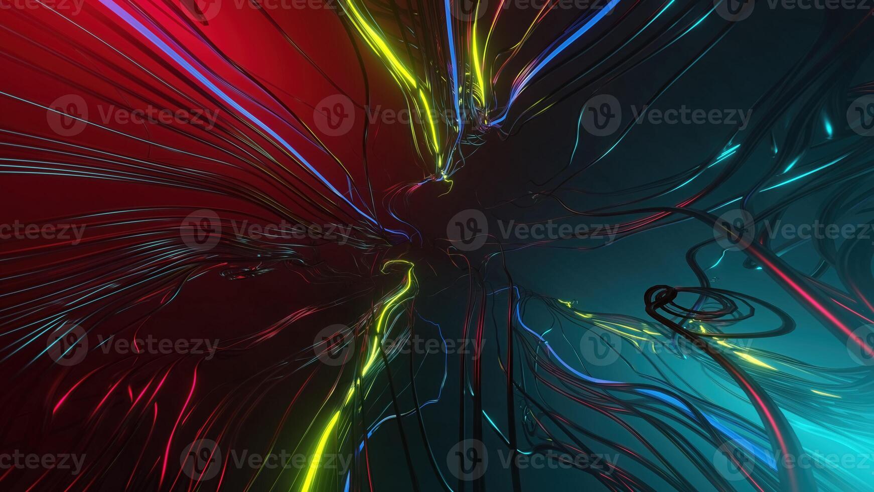 abstract background of Sci Fi Modern Futuristic neon line connection, 3D illustration rendering photo