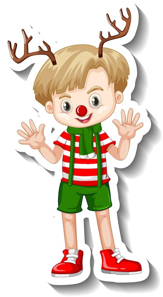 A boy in Christmas costumes vector