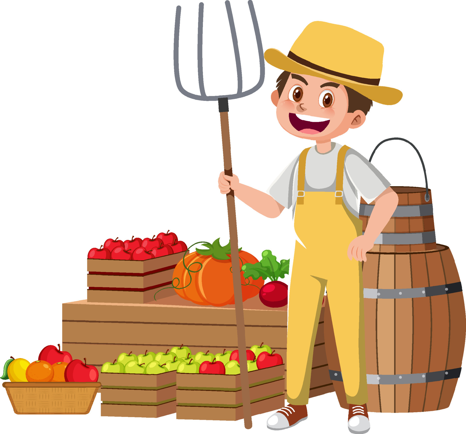 A farmer cartoon character on white background 5441641 Vector Art at Vecteezy A farmer cartoon character on white background 5441641 Vector Art at Vecteezy