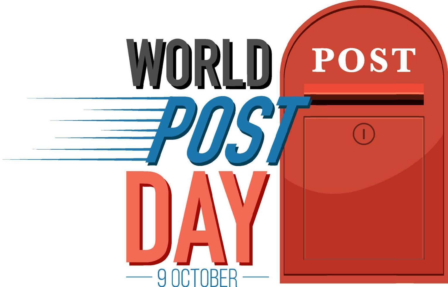 World Post Day banner with a postbox vector