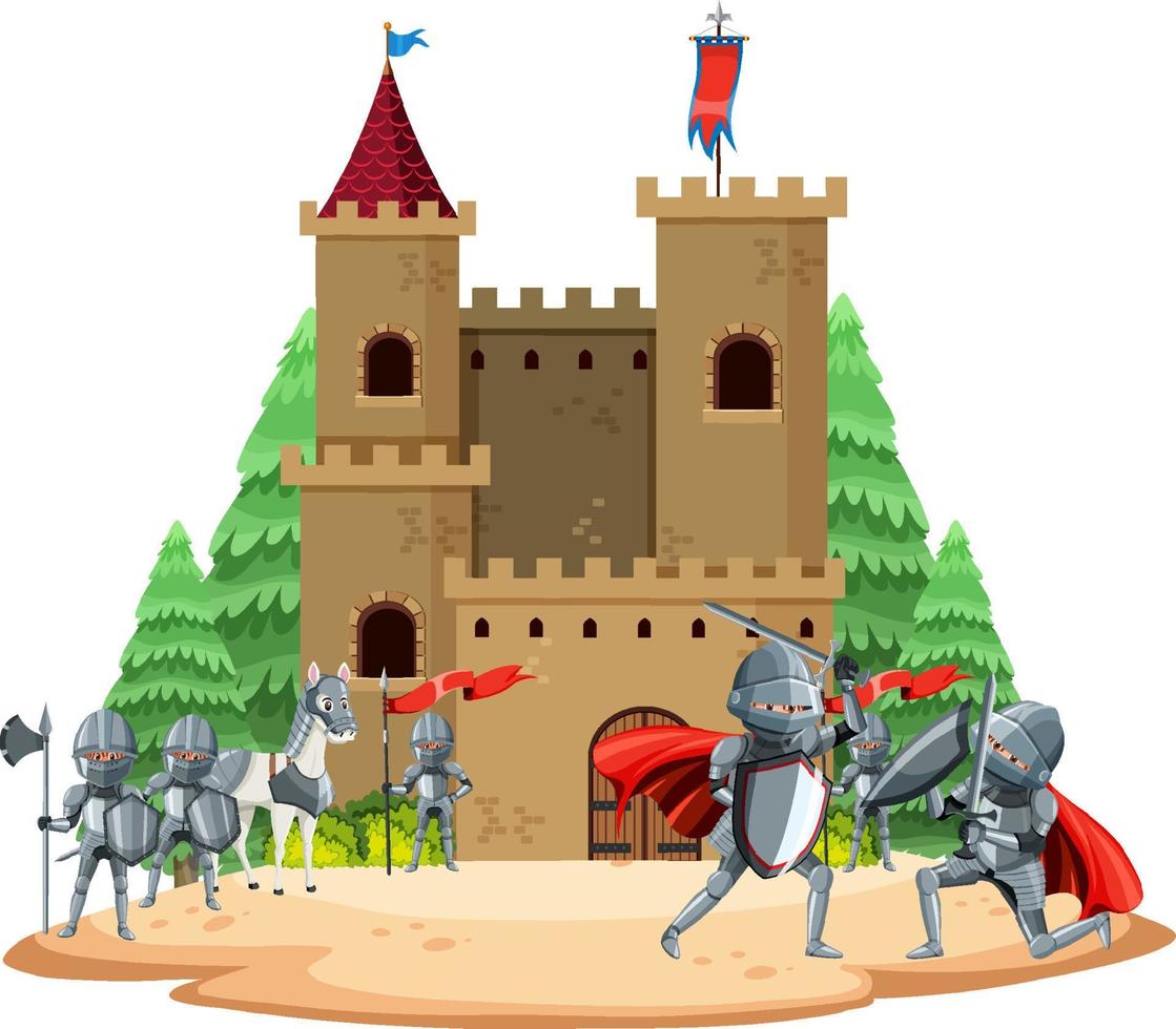 paisaje aislado del campamento del ejército medieval vector