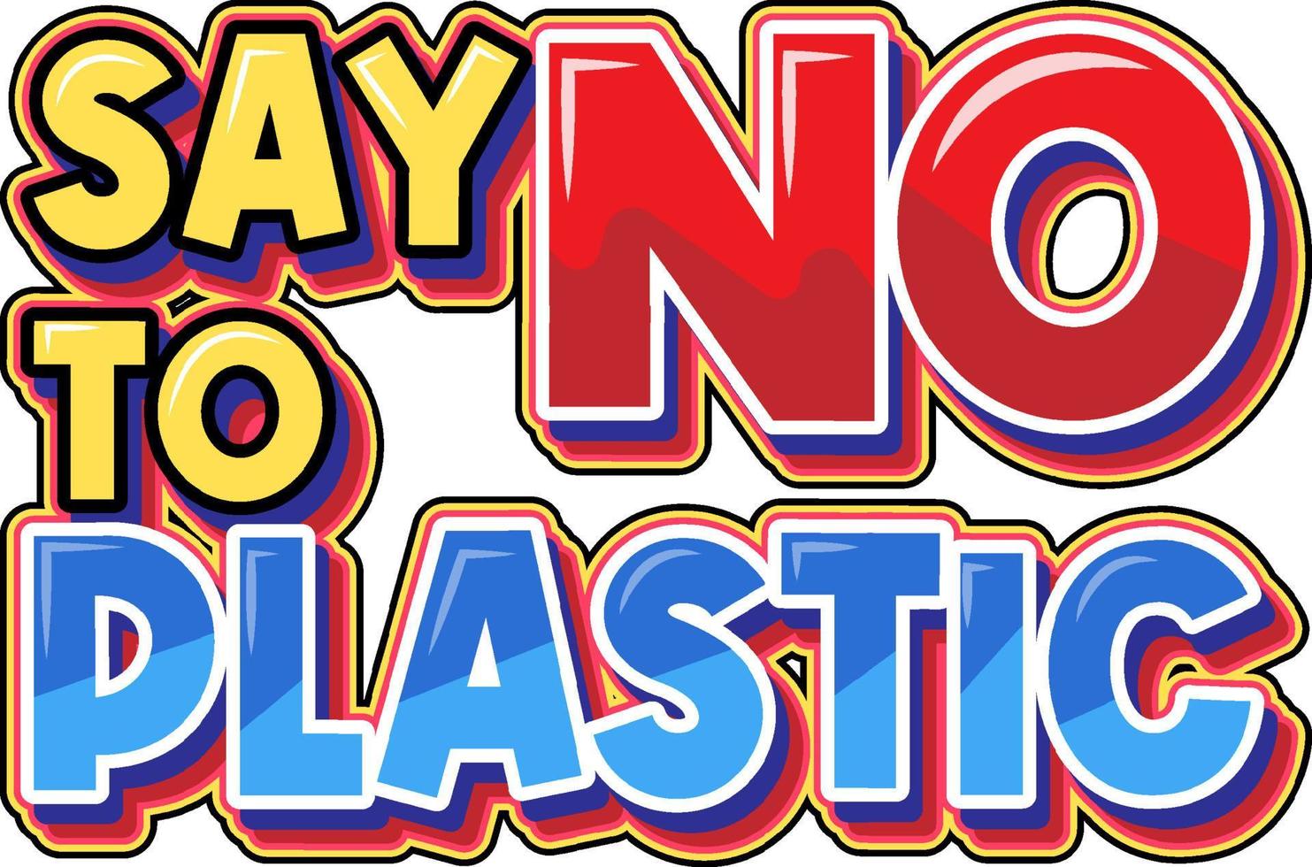 Say no to plastic typography logo design vector