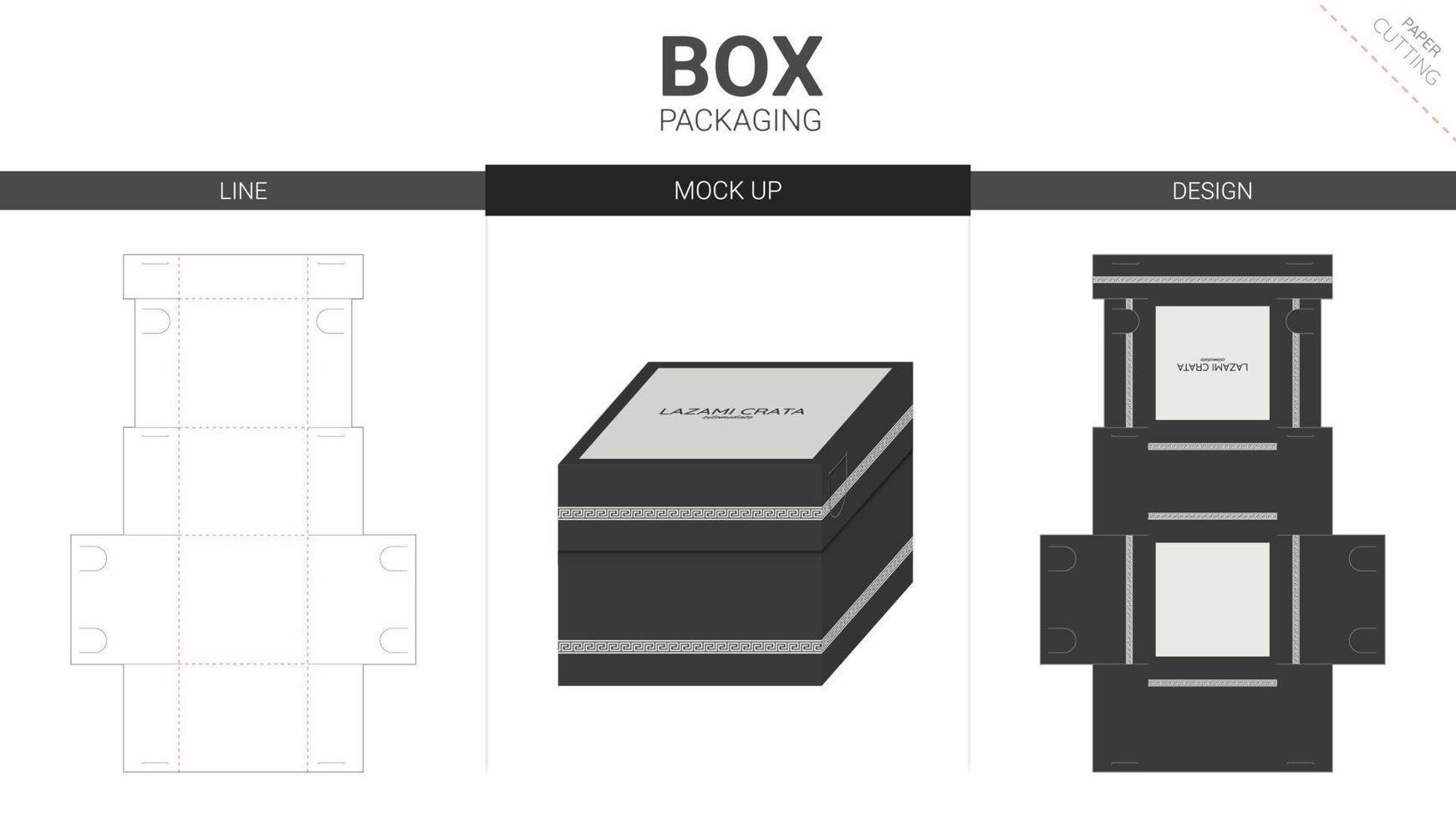 plantilla de troquelado de maqueta y embalaje de caja vector