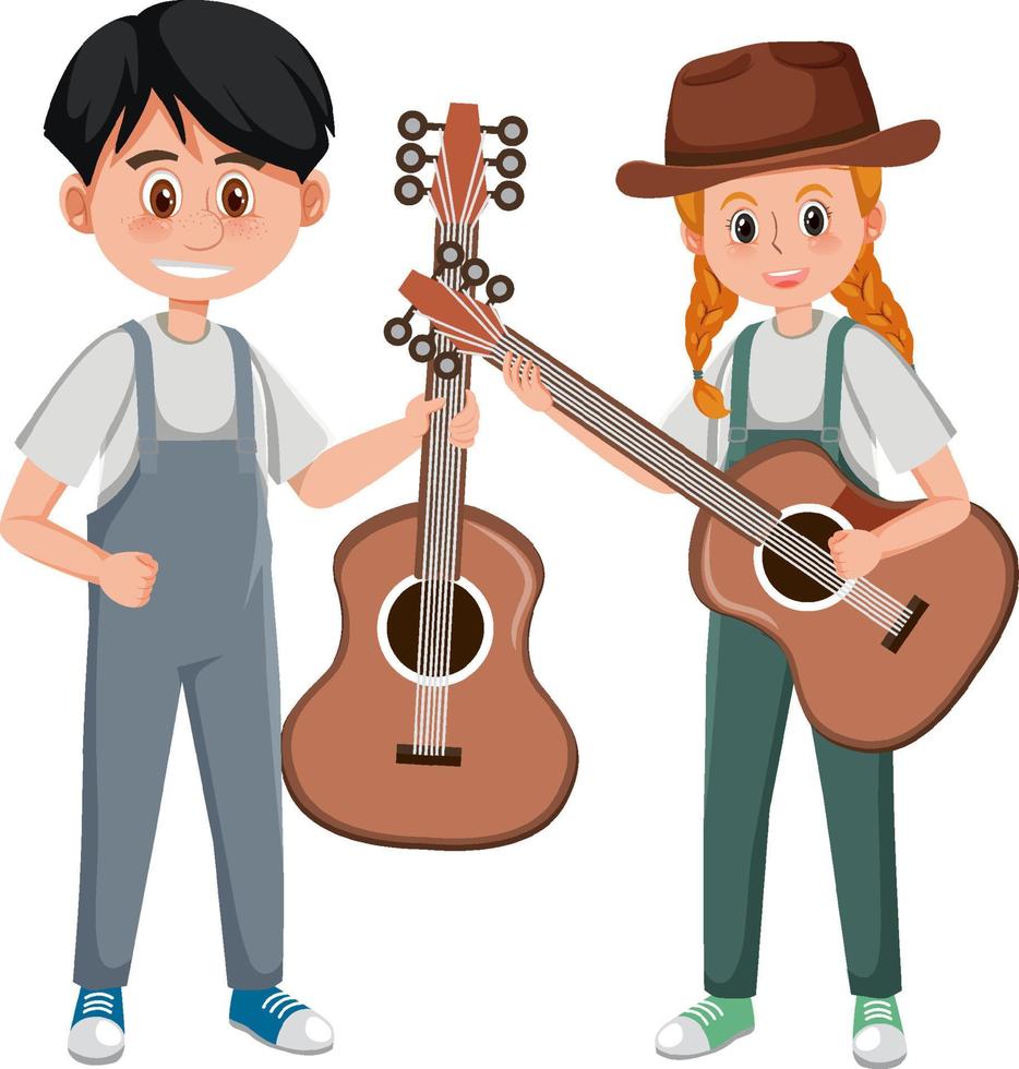 Musician cartoon character on white background vector