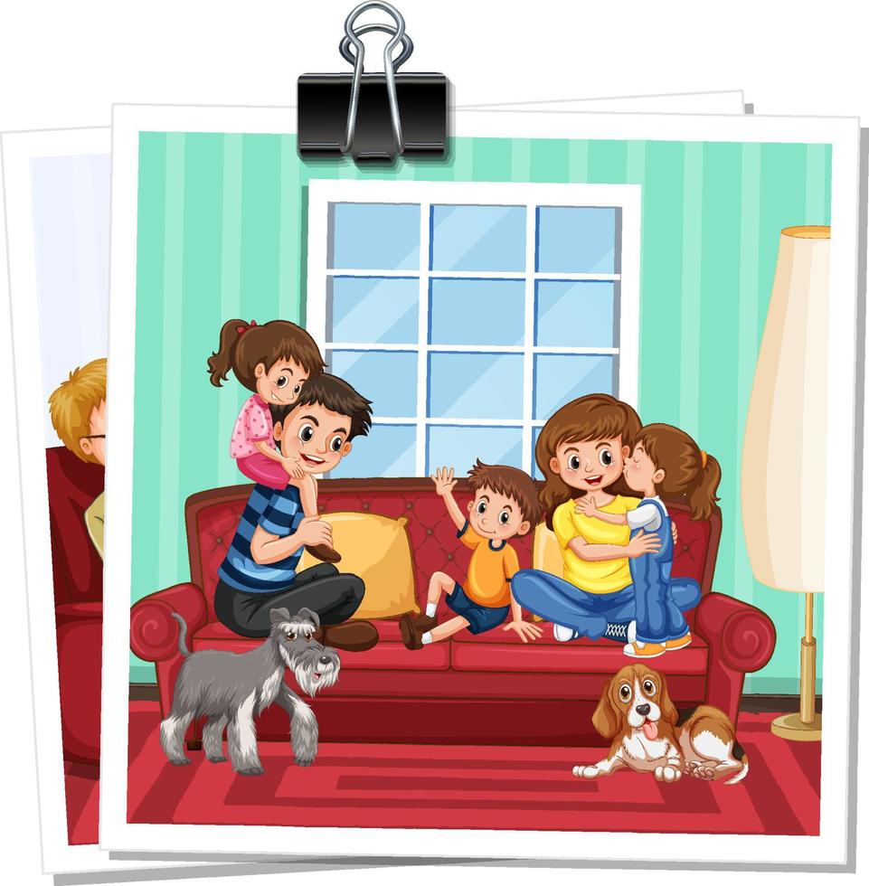 A photo of happy family on white backgound vector