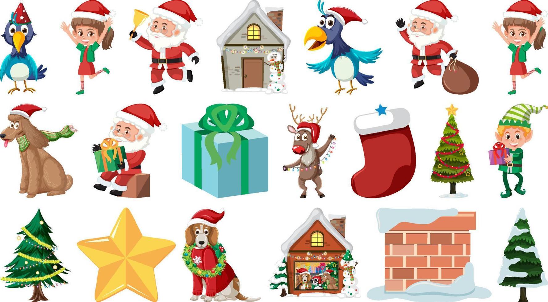 Isolated Christmas Objects And Elements Set vector