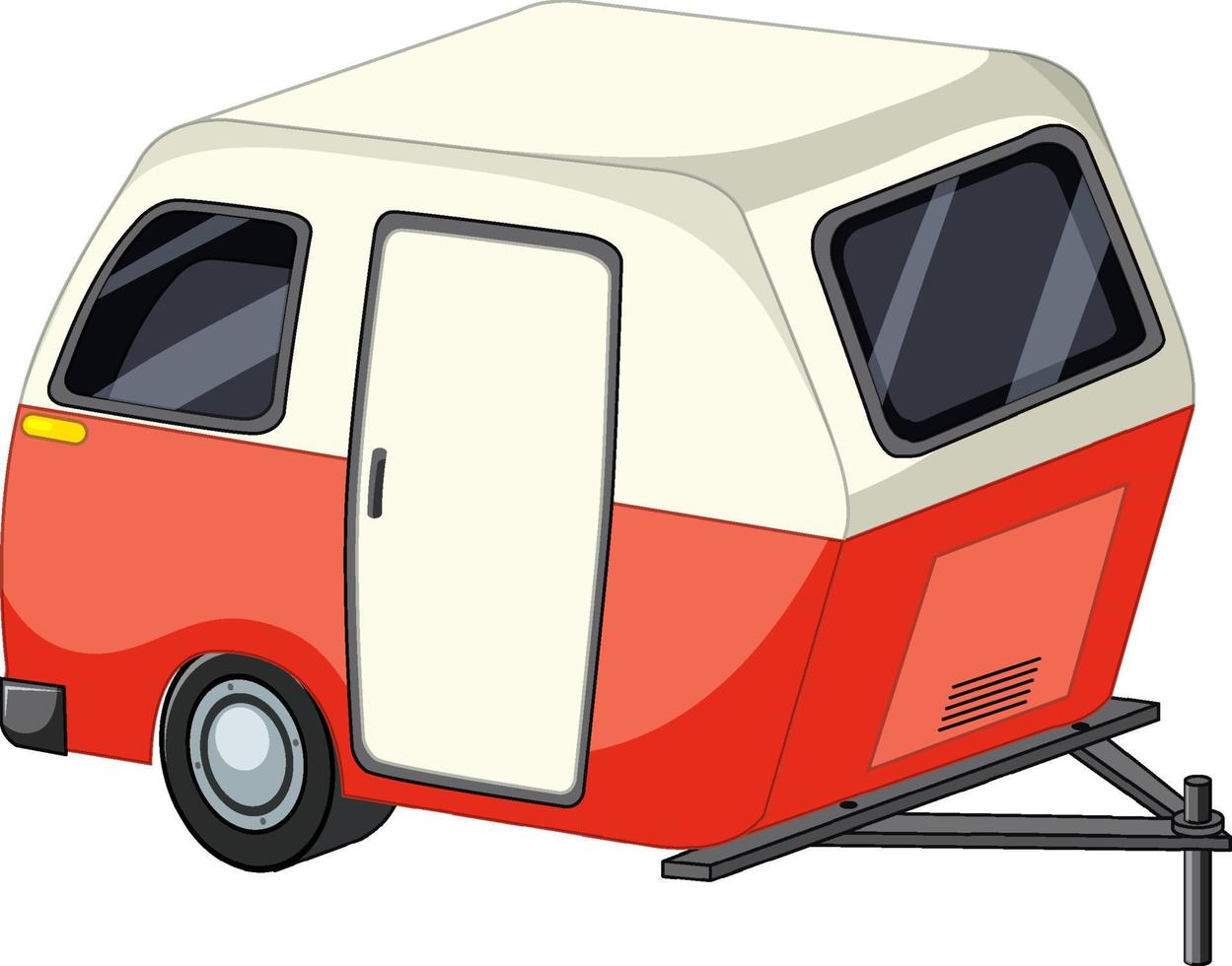 Cute caravan on white background vector