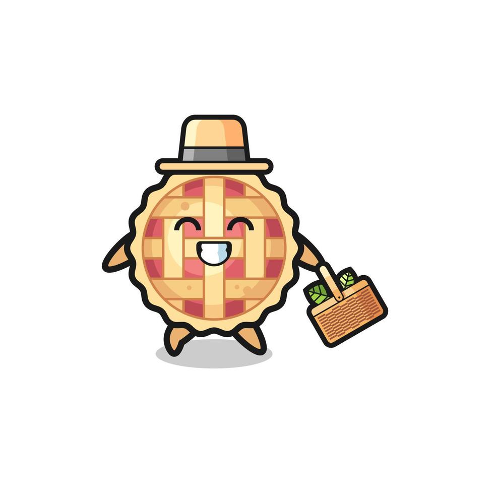 apple pie herbalist character searching a herbal vector