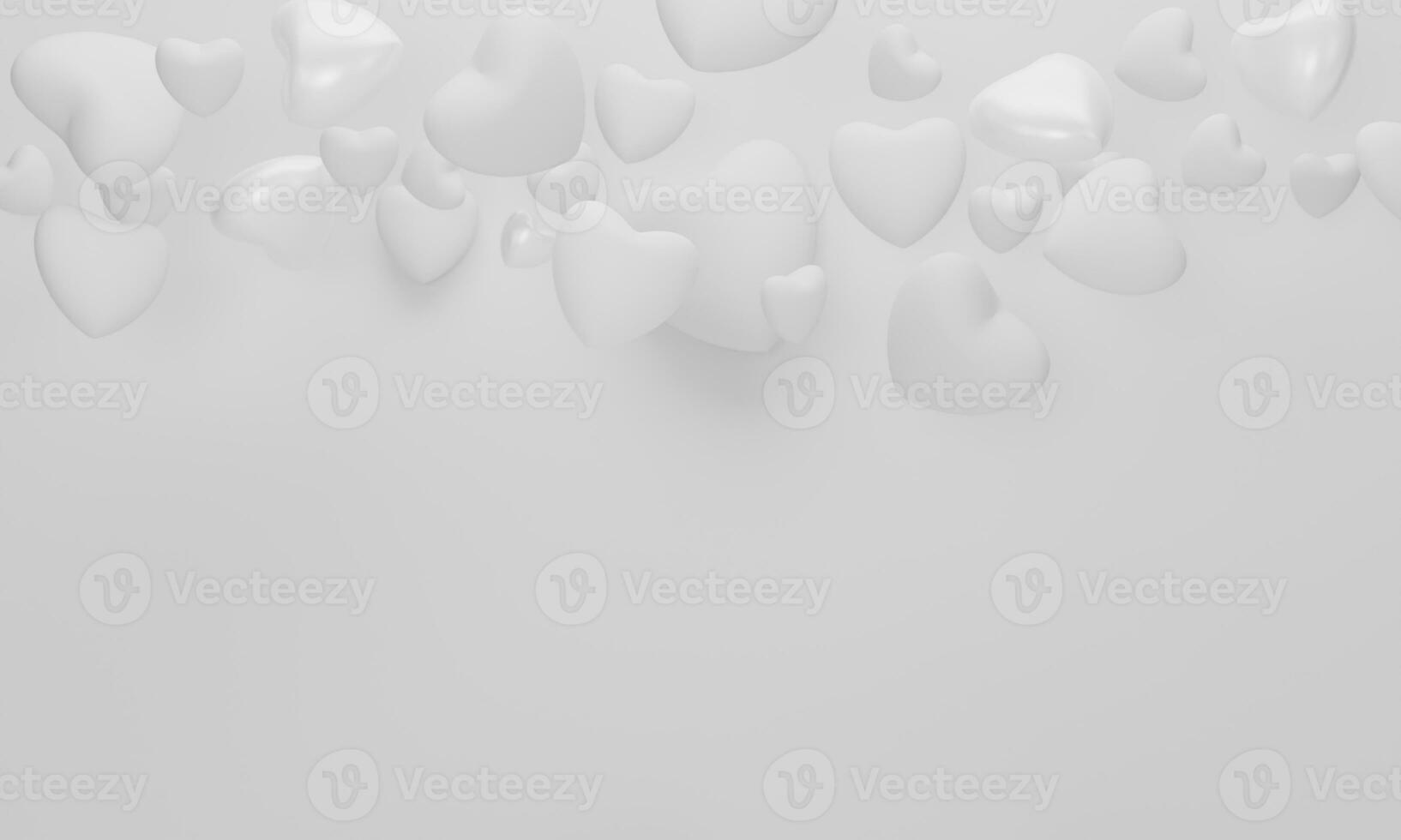 Heart on white background for Happy Women's, Mother's, Valentine's Day concept. 3d rendering photo