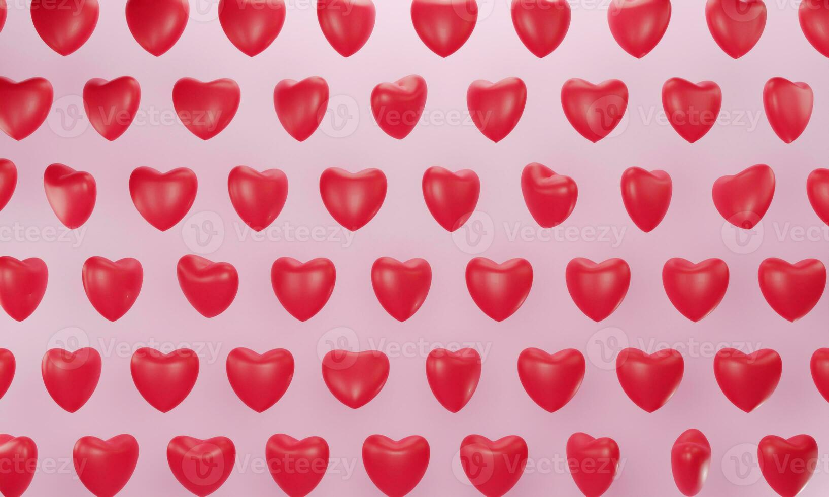 3d rendering. Red hearts seamless pattern. Love simple repeating background. Valentine day concept photo