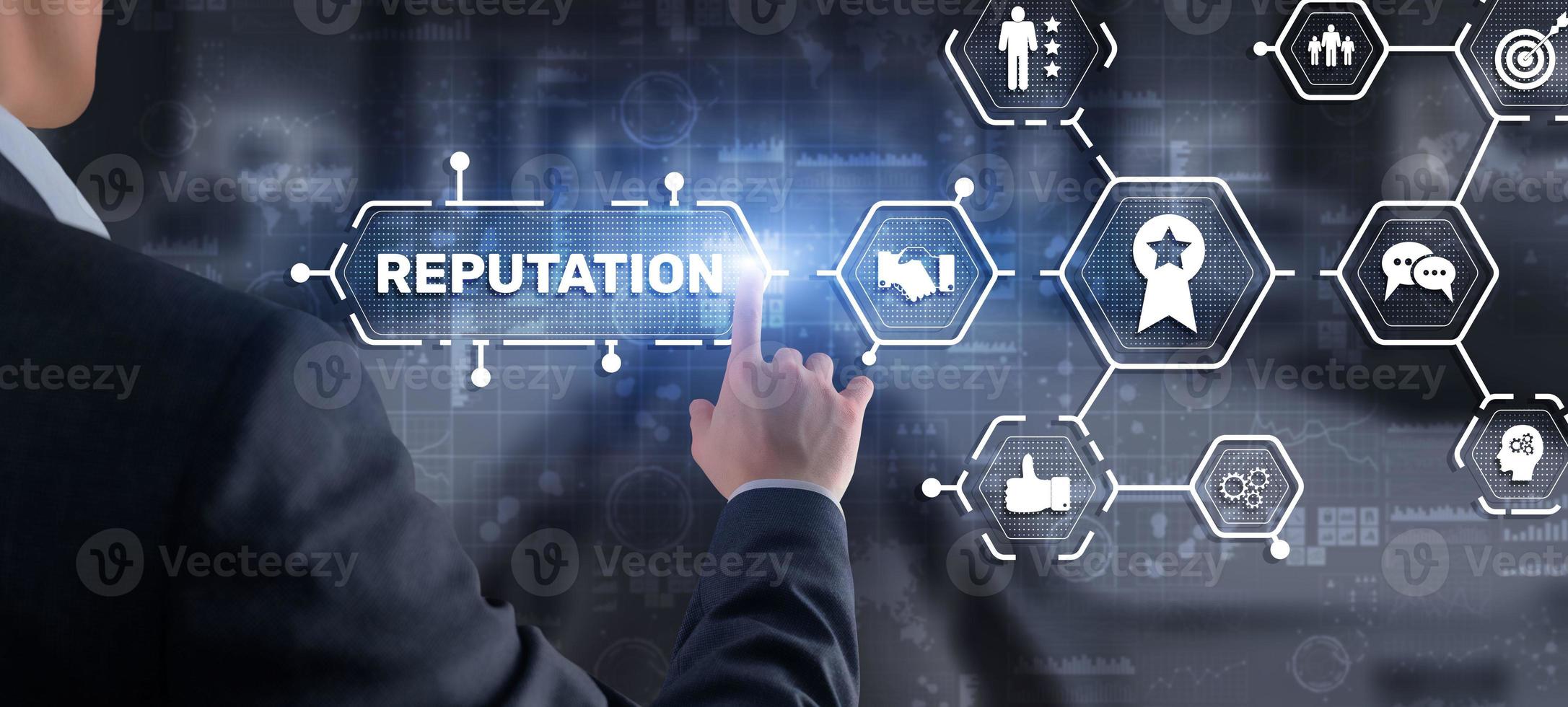 Reputation concept. Customer relationship business. Respect and attitude with clients photo