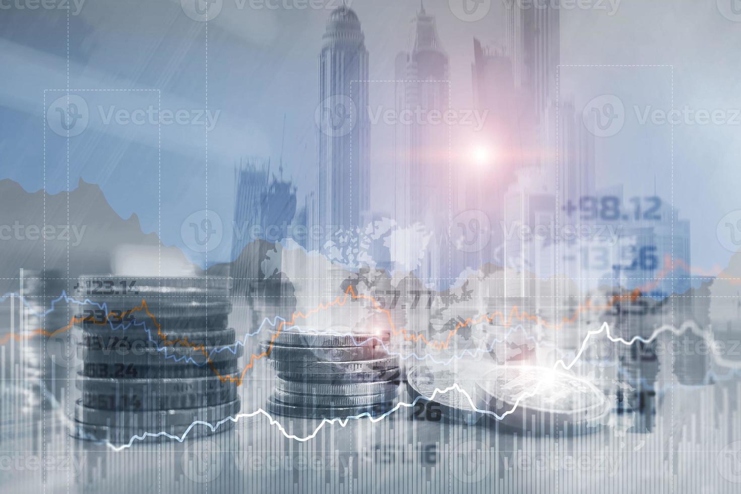 Mixed Media Finance Background. Economy trends concept photo