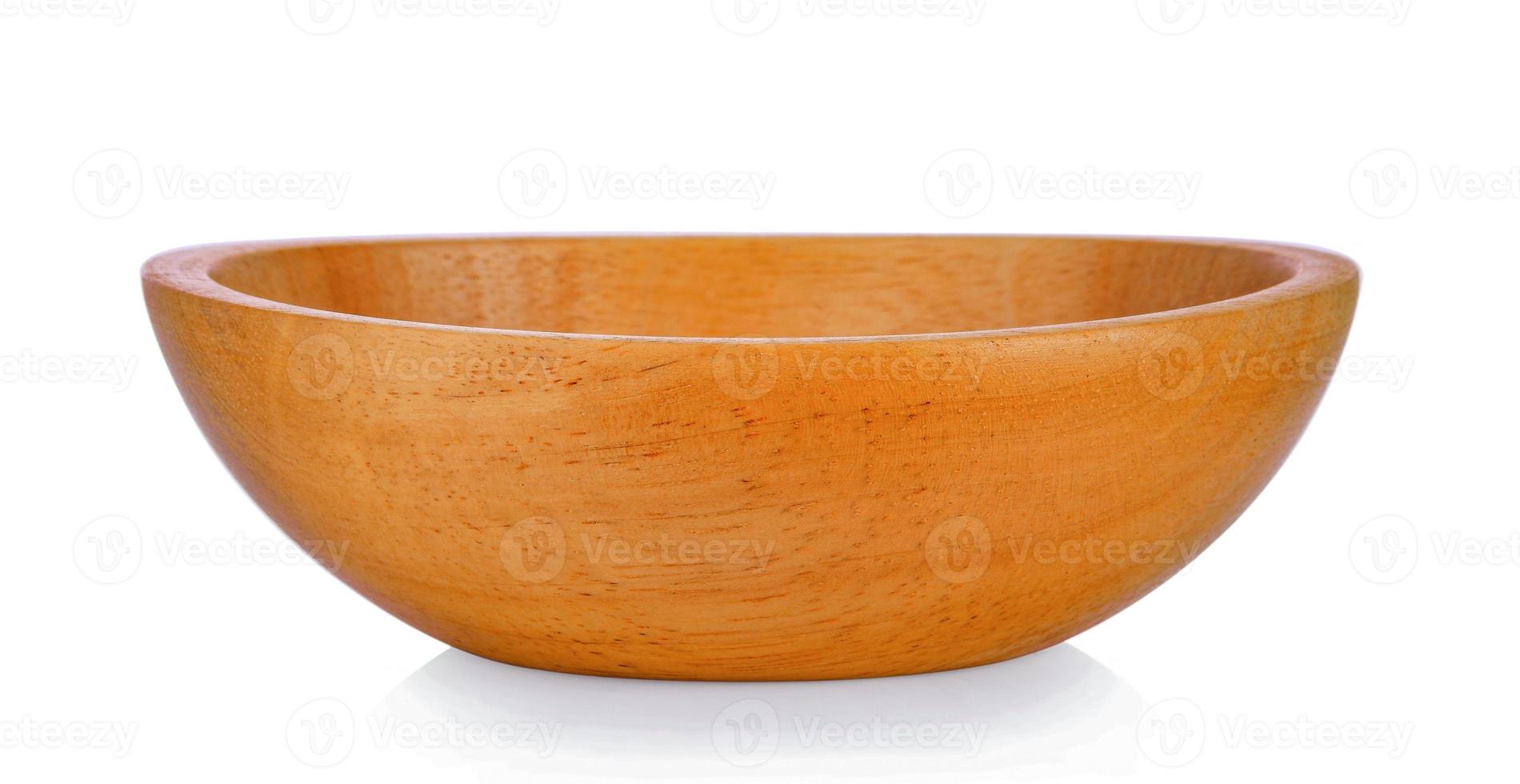 wood bowl on white background photo